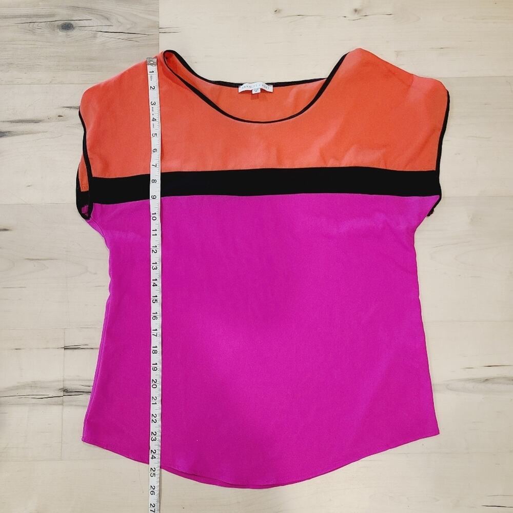 Annalee + Hope Colorblock Cap Sleeve Top Size M Made in USA - Picture 5 of 5